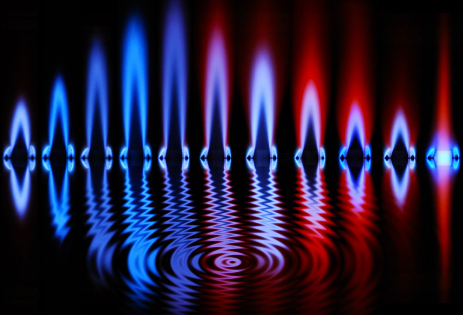 A series of flames demonstrates a transition as fuels are subjected to low-temperature oxidation prior to their introduction to a high-temperature flame. This transition has implications for the properties of the flames, including burning rates and emissions. Such investigations into the fundament science of combustion will contribute to the development of innovative energy conversion processes and transformational technologies at Princeton.