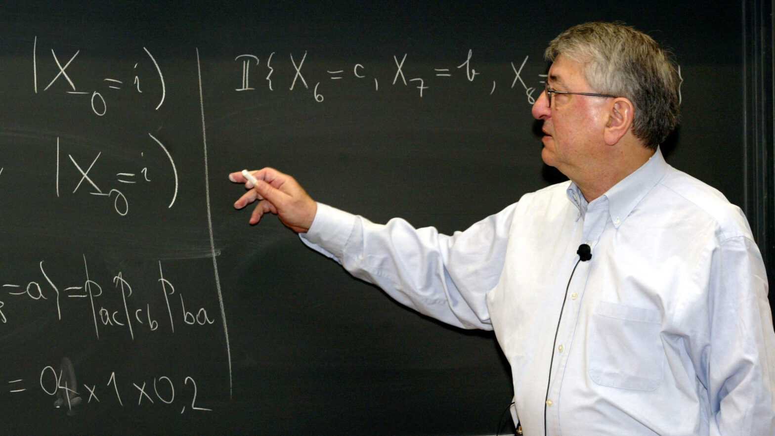 Professor teaches at blackboard