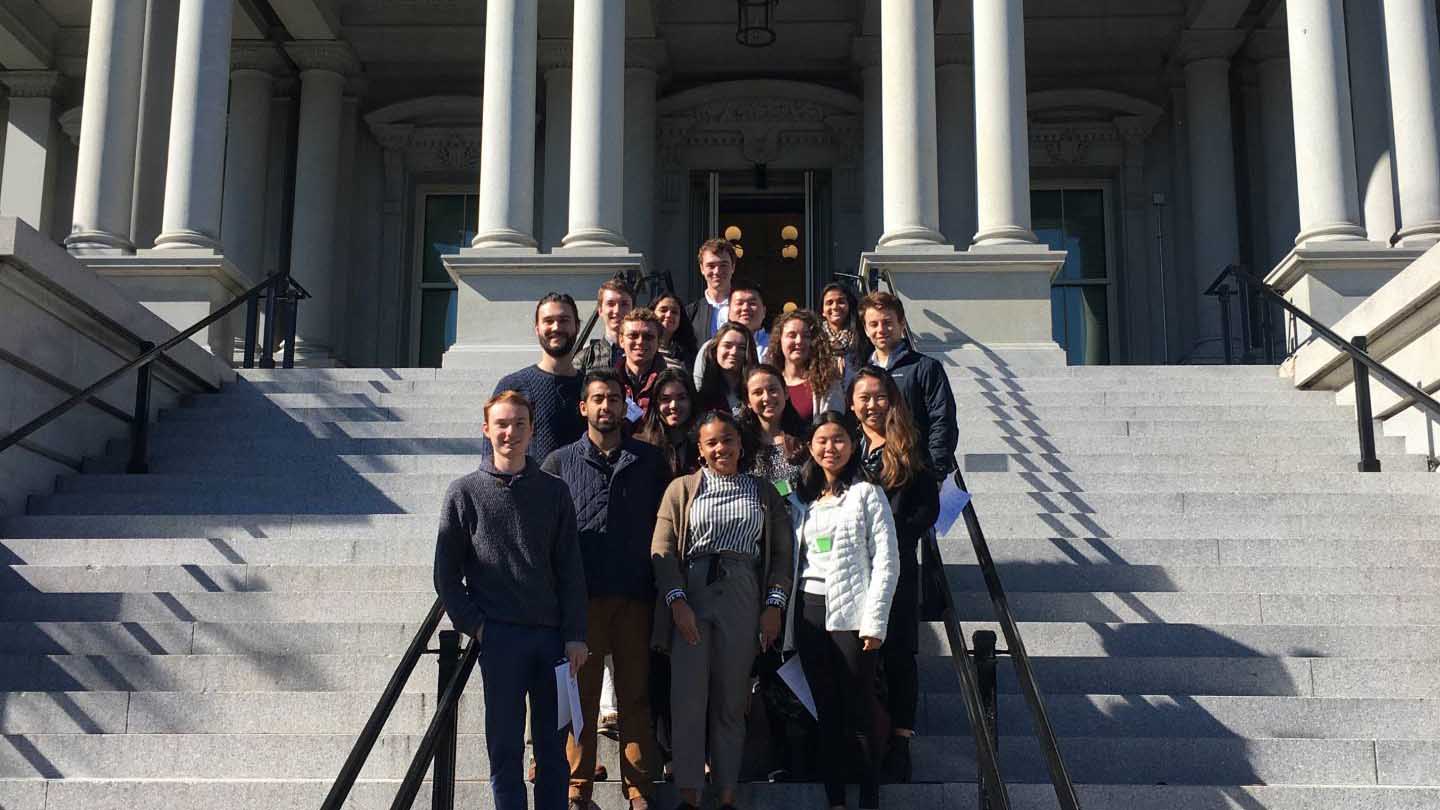 CITP students stand on steps posing for photo in Washington