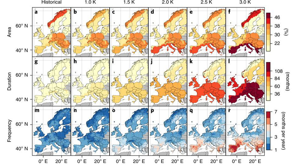 map of projected droughts in europe