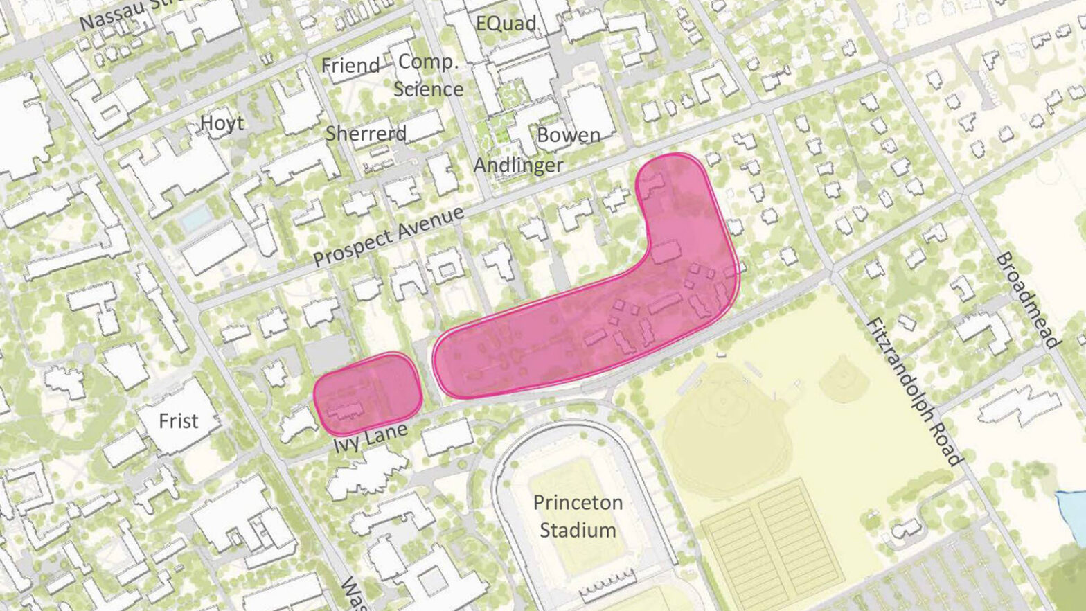 Map of new campus neighborhood