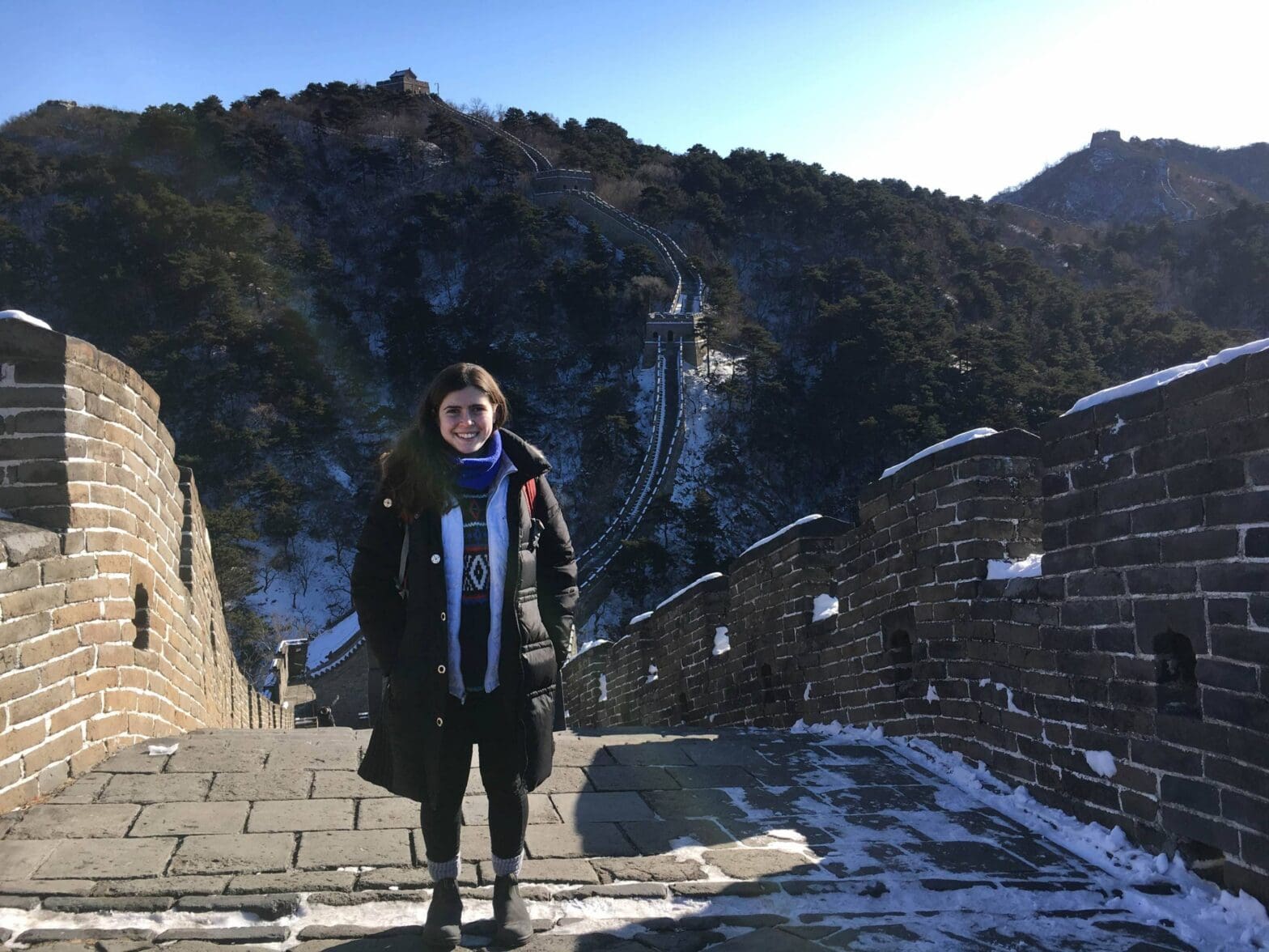 Naomi Cohen-Shields of Princeton’s Class of 2020 pictured at the Great Wall of China.