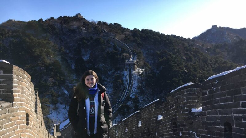 Naomi Cohen-Shields of Princeton’s Class of 2020 pictured at the Great Wall of China.
