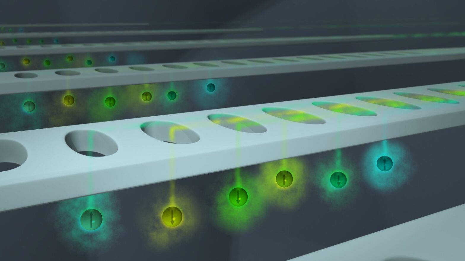 waveguides direct colored light from individual atoms toward a detector