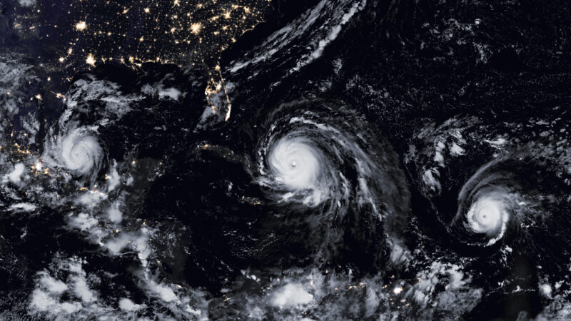 Satellite photo of hurricanes