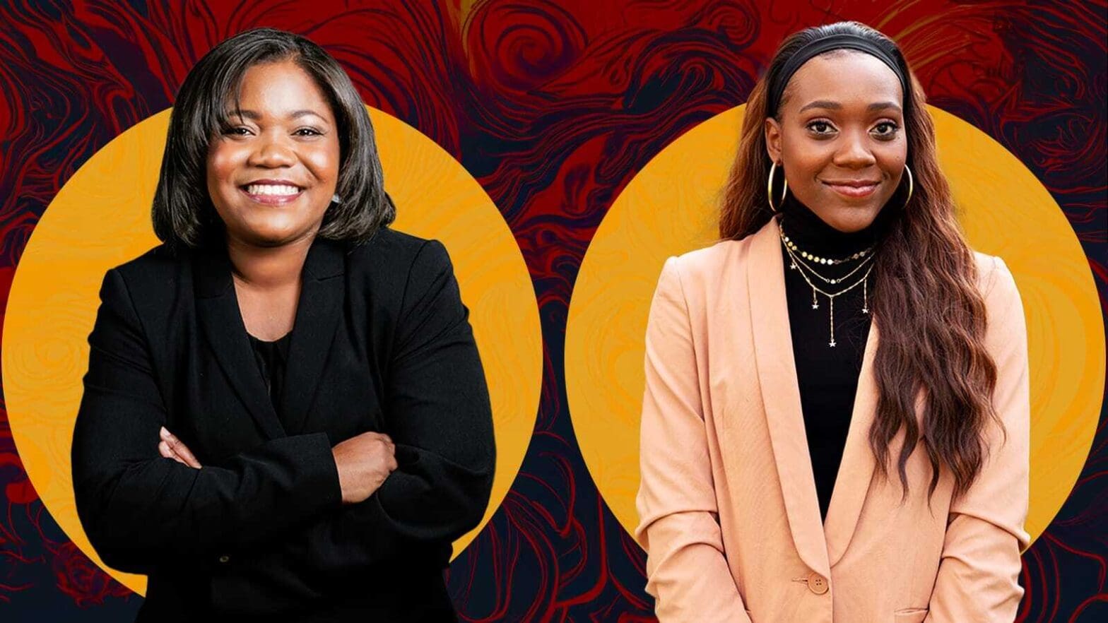 Headshots of two women.