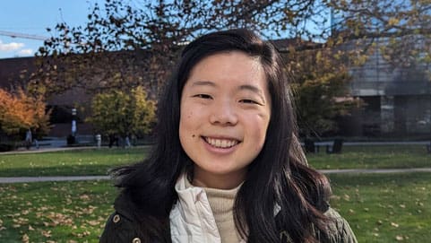 Portrait of graduate student Allison Chen on Princeton's campus.