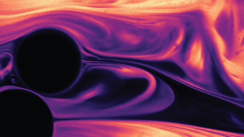 False color rendering of turbulent flow.