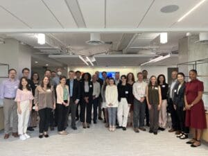 Workshop participants pose for a group photo.