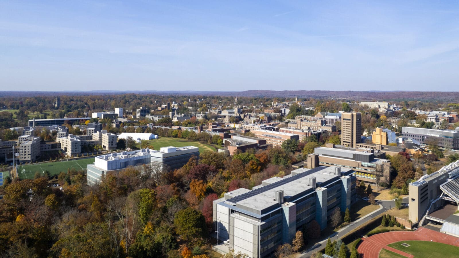 Aerial view of Princeton's campus.