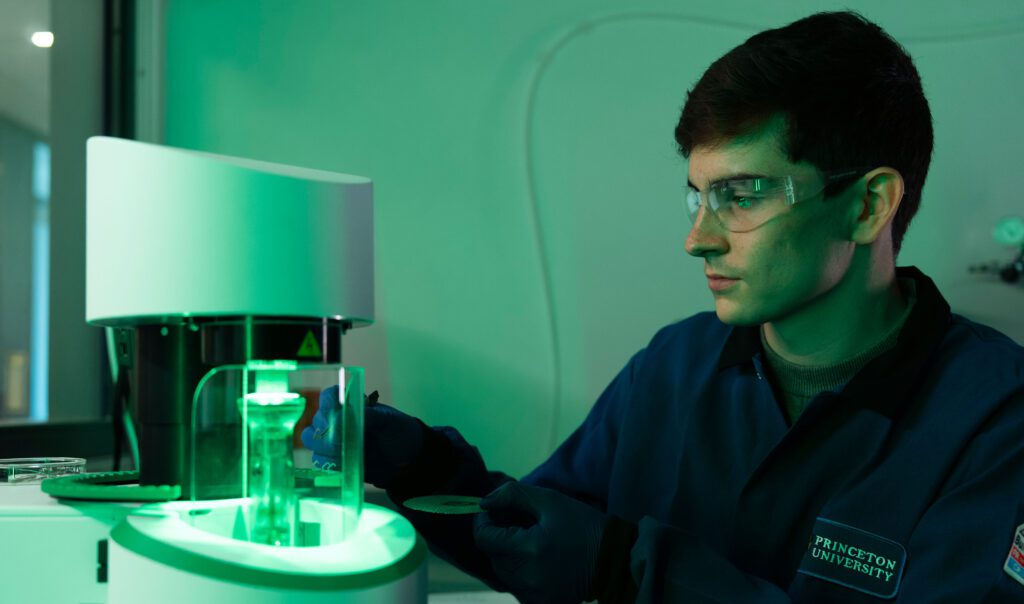 David Frankel working in a lab.