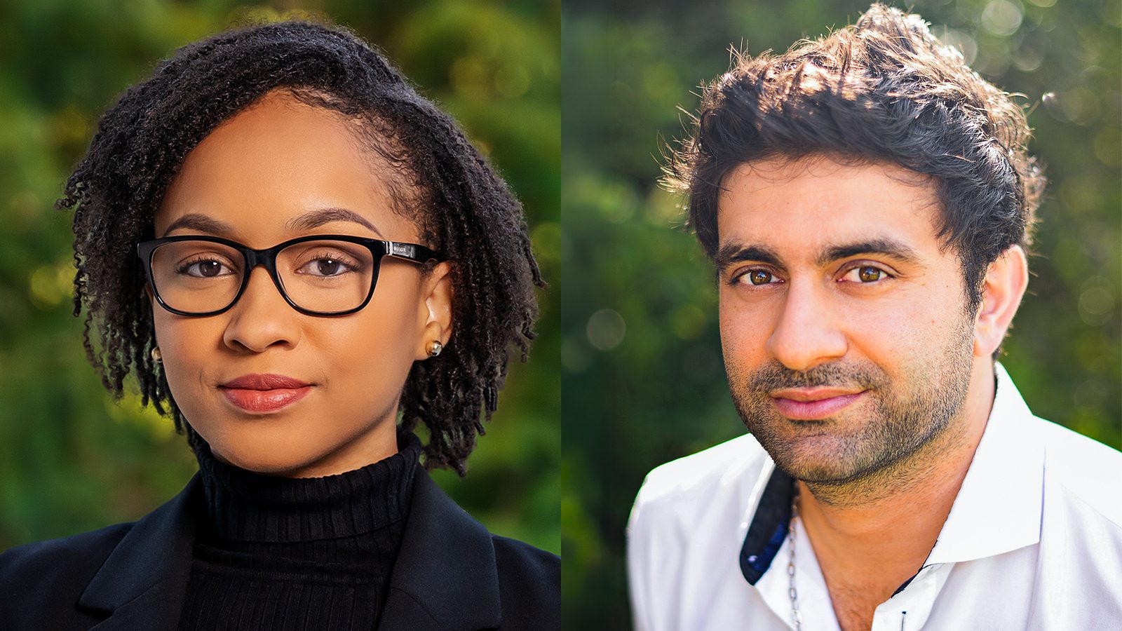 Portraits of Jerelle Joseph and Amir Ali Ahmadi.
