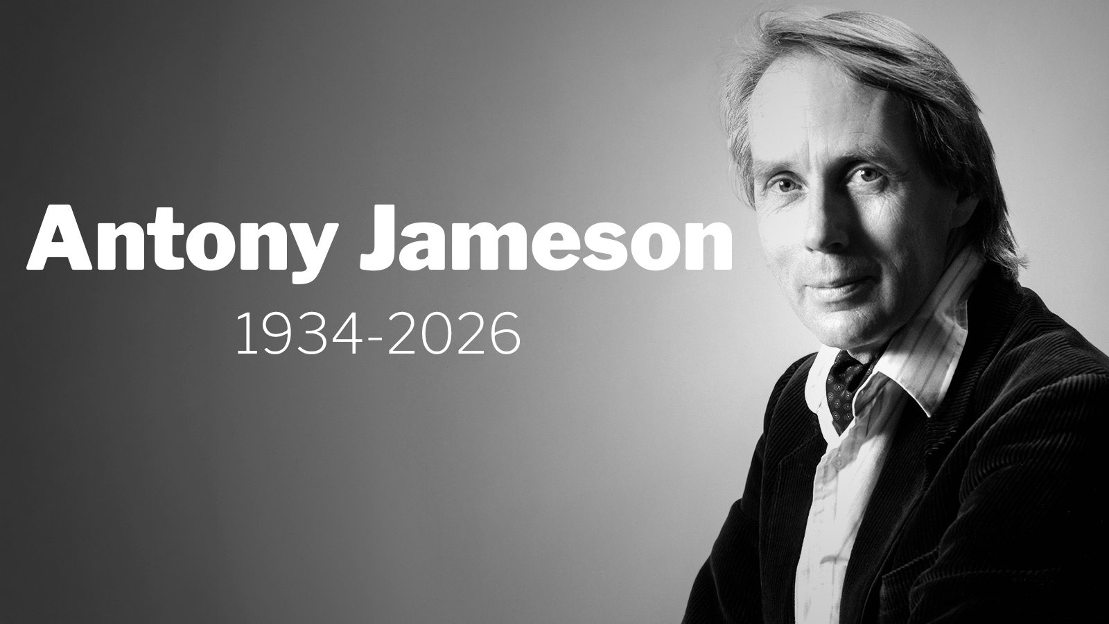 Portrait on Antony Jamison with dates of life