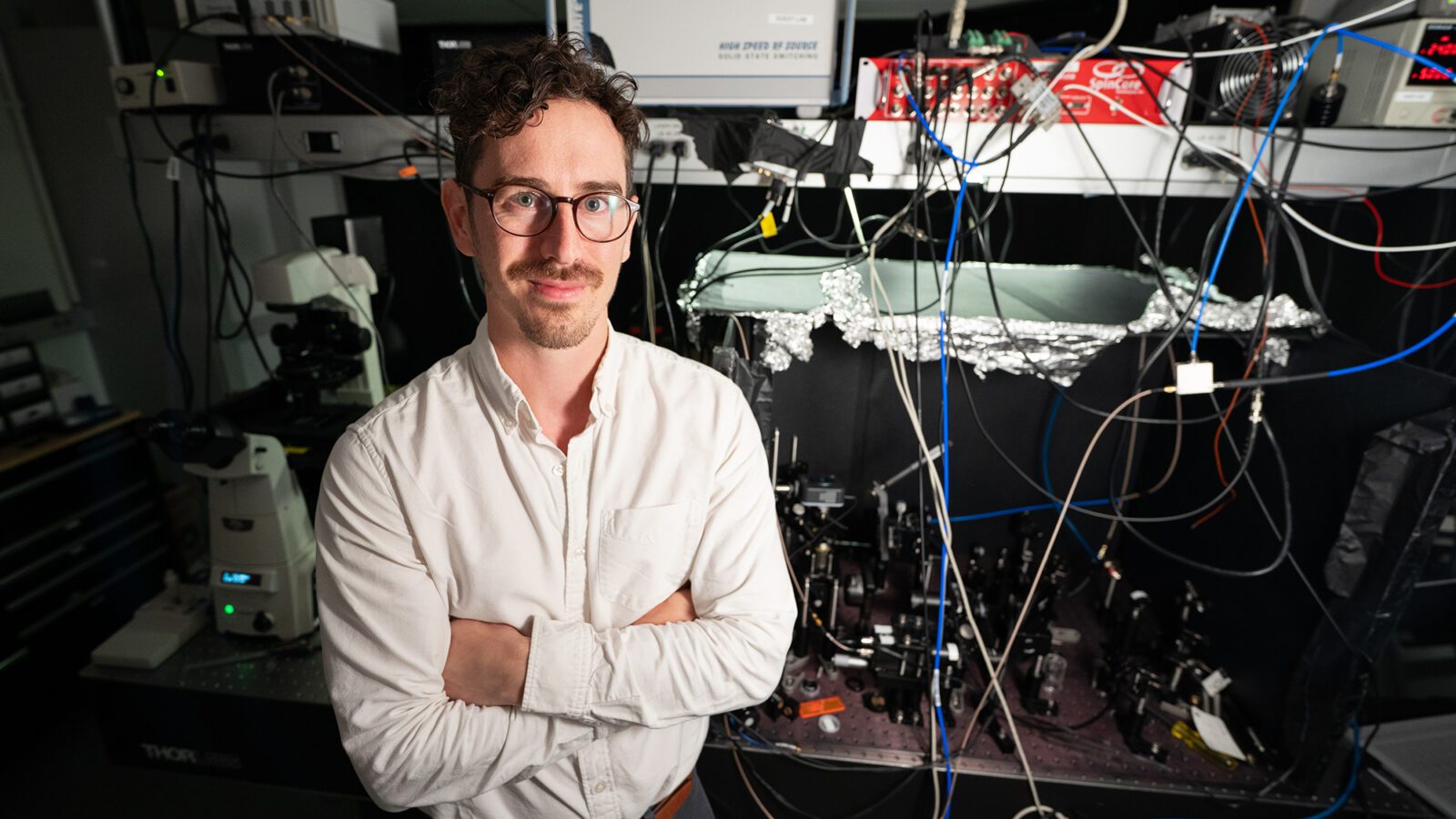 Dane deQuilettes in his lab.