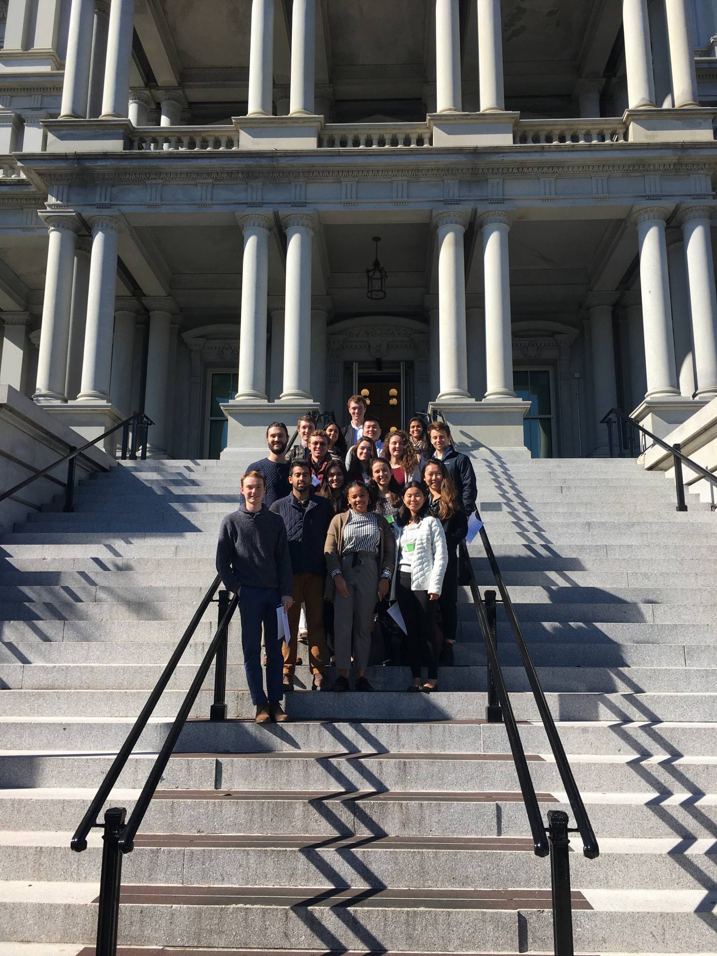 CITP students posing for group shot on steps in Washington.