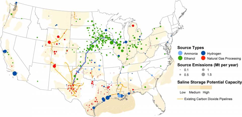 image of US carbon capture network 