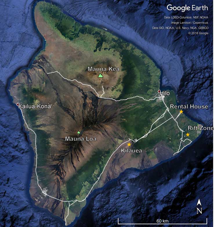 Hawaii driving route map