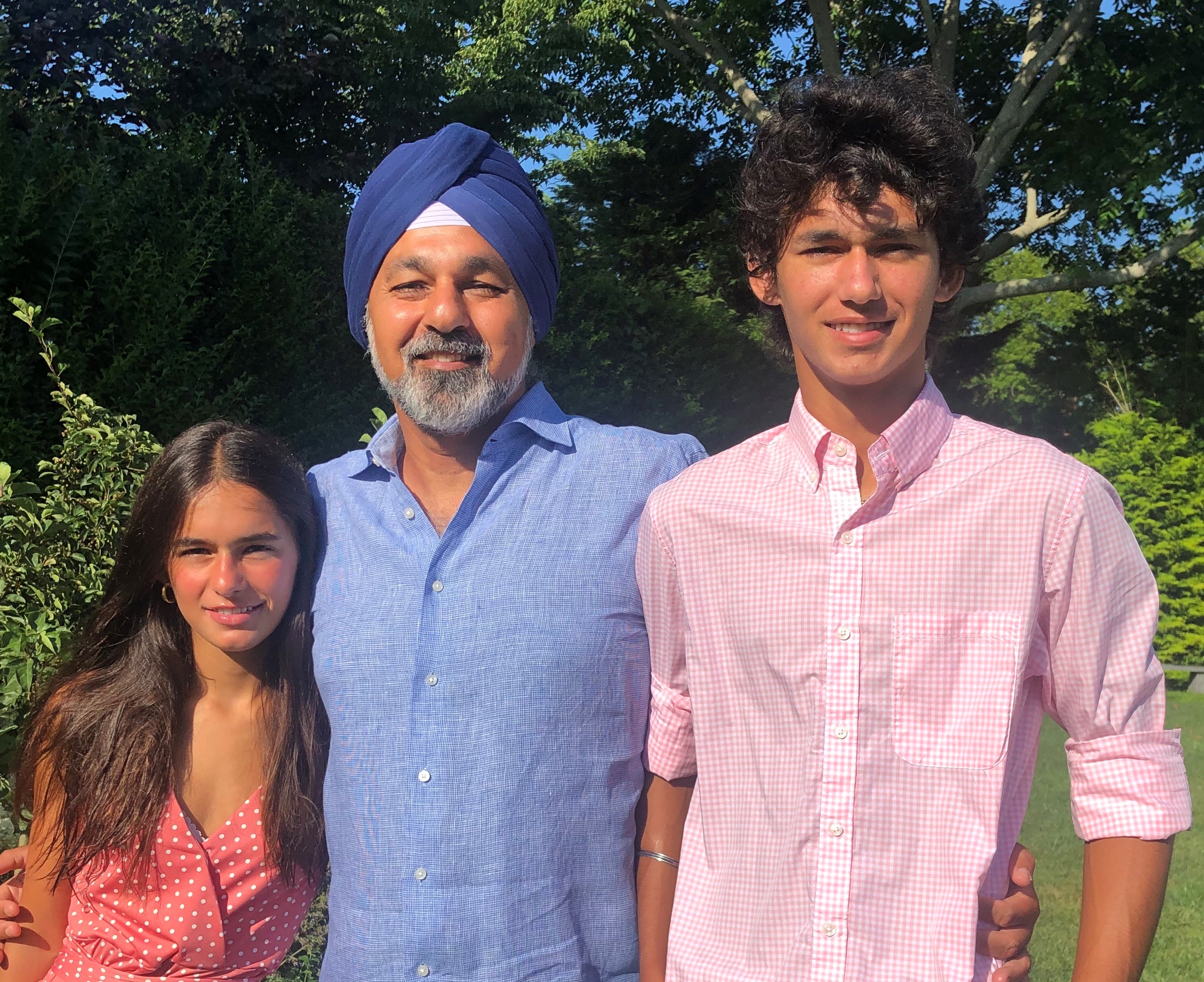Professor Singh with his daughter and son
