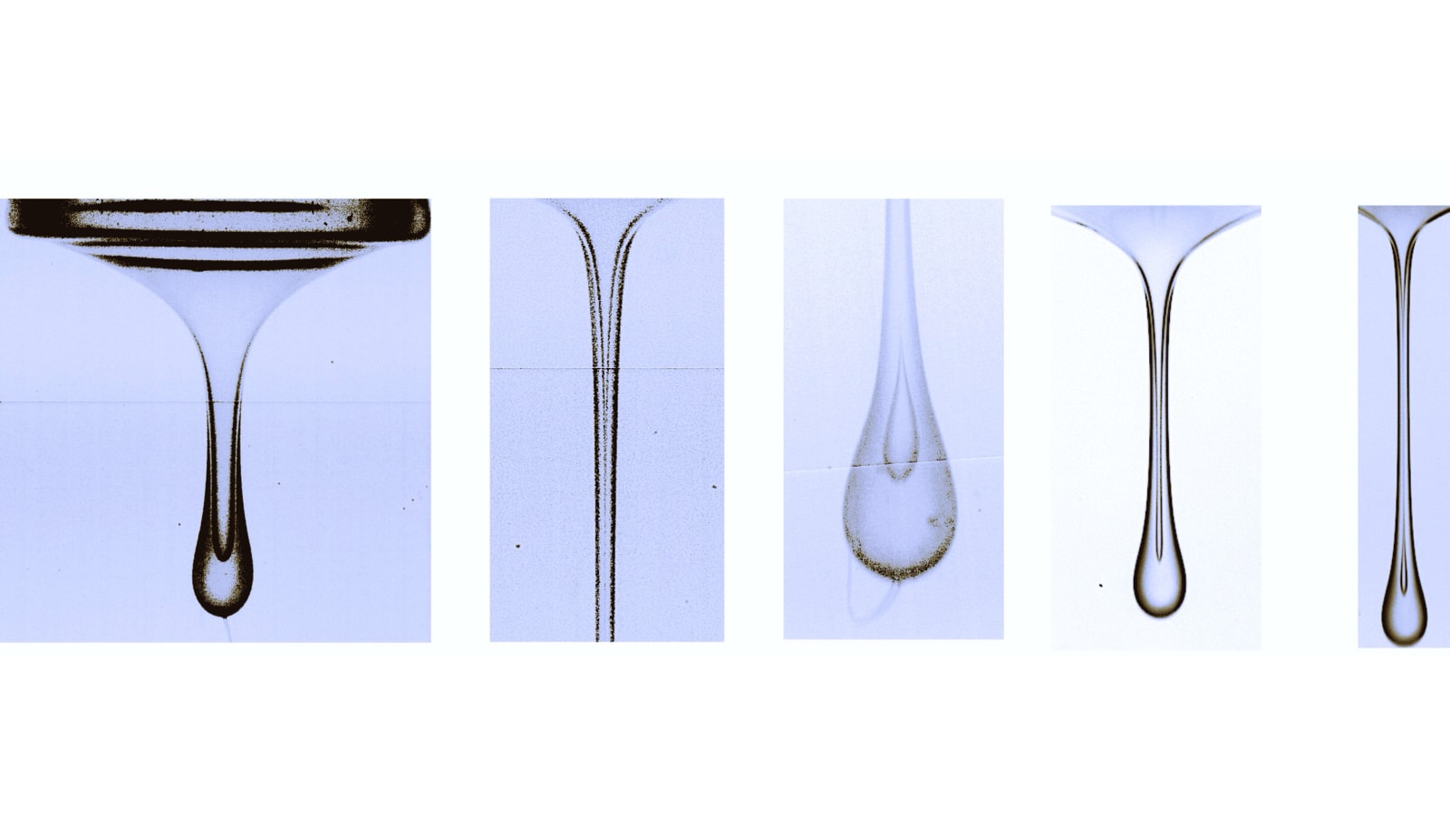 Various stages of drops studied in fluid mechanics. Continuous emission of drops is an often studied problem due to applications from inkjet printing to thin film creation.